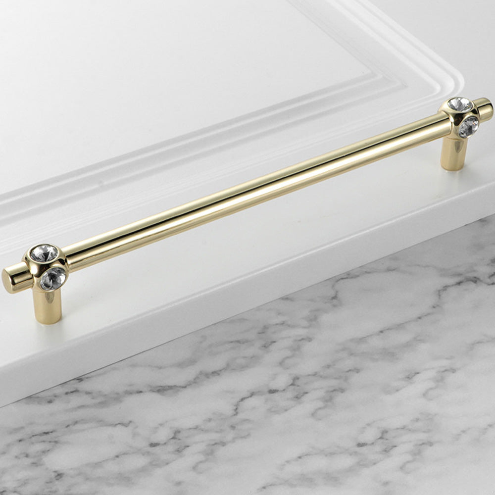 Comforsyco Faceted Crystal Glass Cabinet Pulls and Knobs in Gold