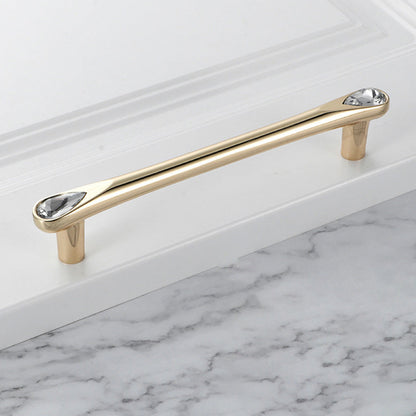 Comforsyco Faceted Crystal Glass Cabinet Pulls and Knobs in Gold