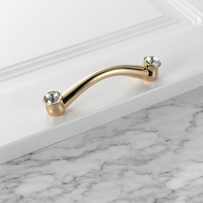Comforsyco Faceted Crystal Glass Cabinet Pulls and Knobs in Gold