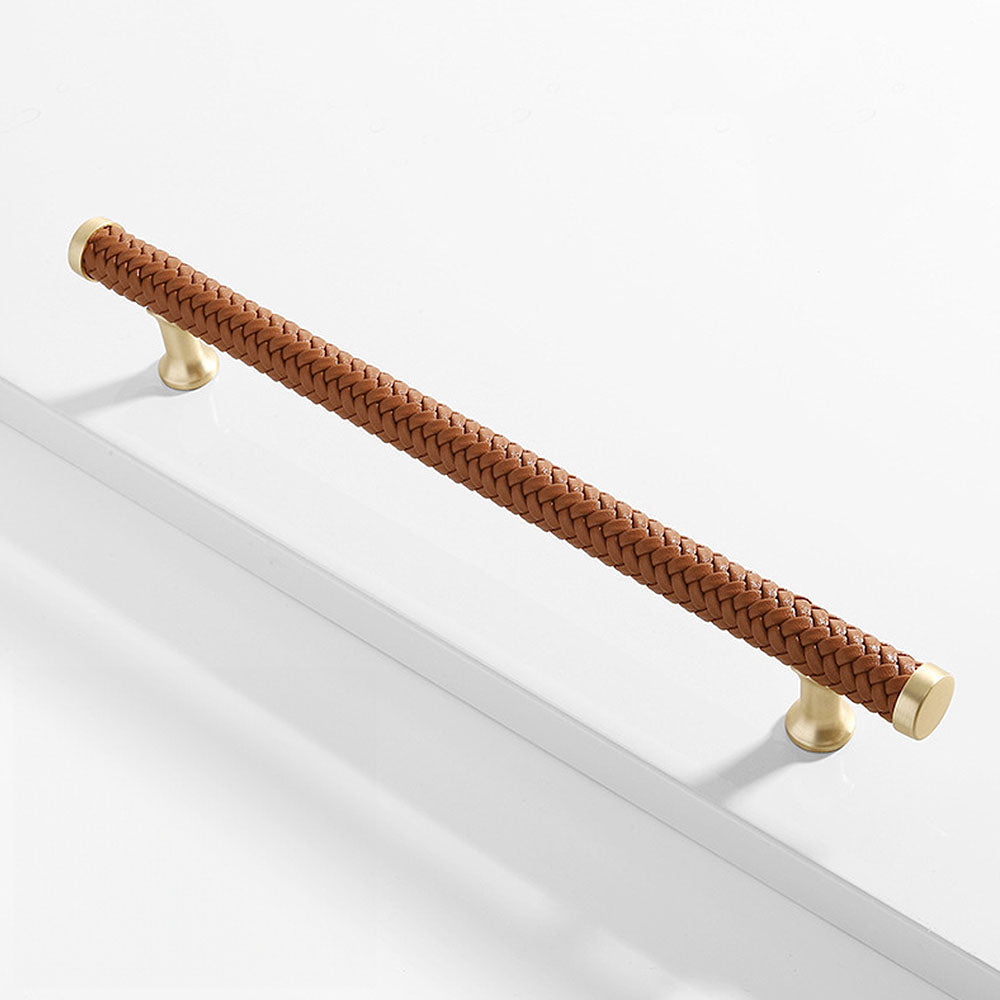 Comforsyco Fashionable Zinc Alloy Leather Drawer Cabinet Handle