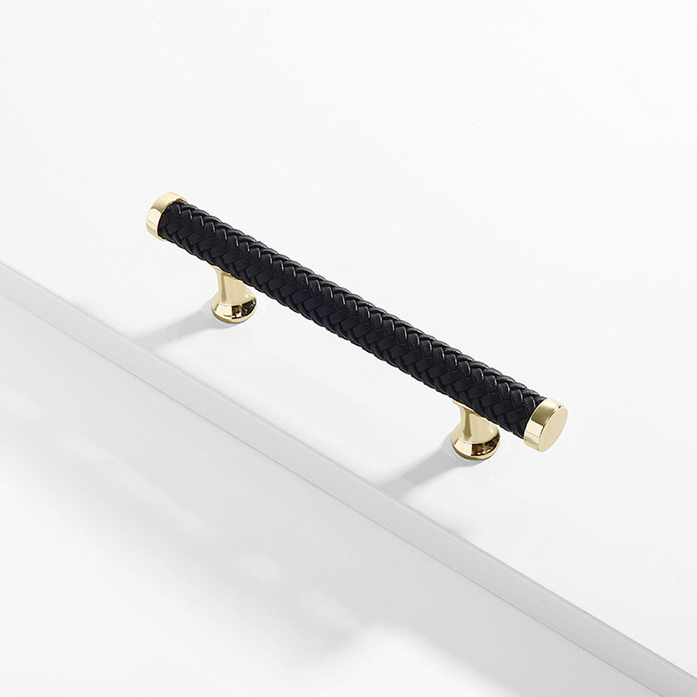 Comforsyco Fashionable Zinc Alloy Leather Drawer Cabinet Handle