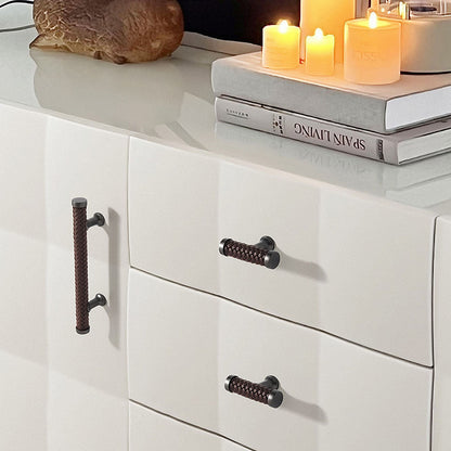 Comforsyco Fashionable Zinc Alloy Leather Drawer Cabinet Handle