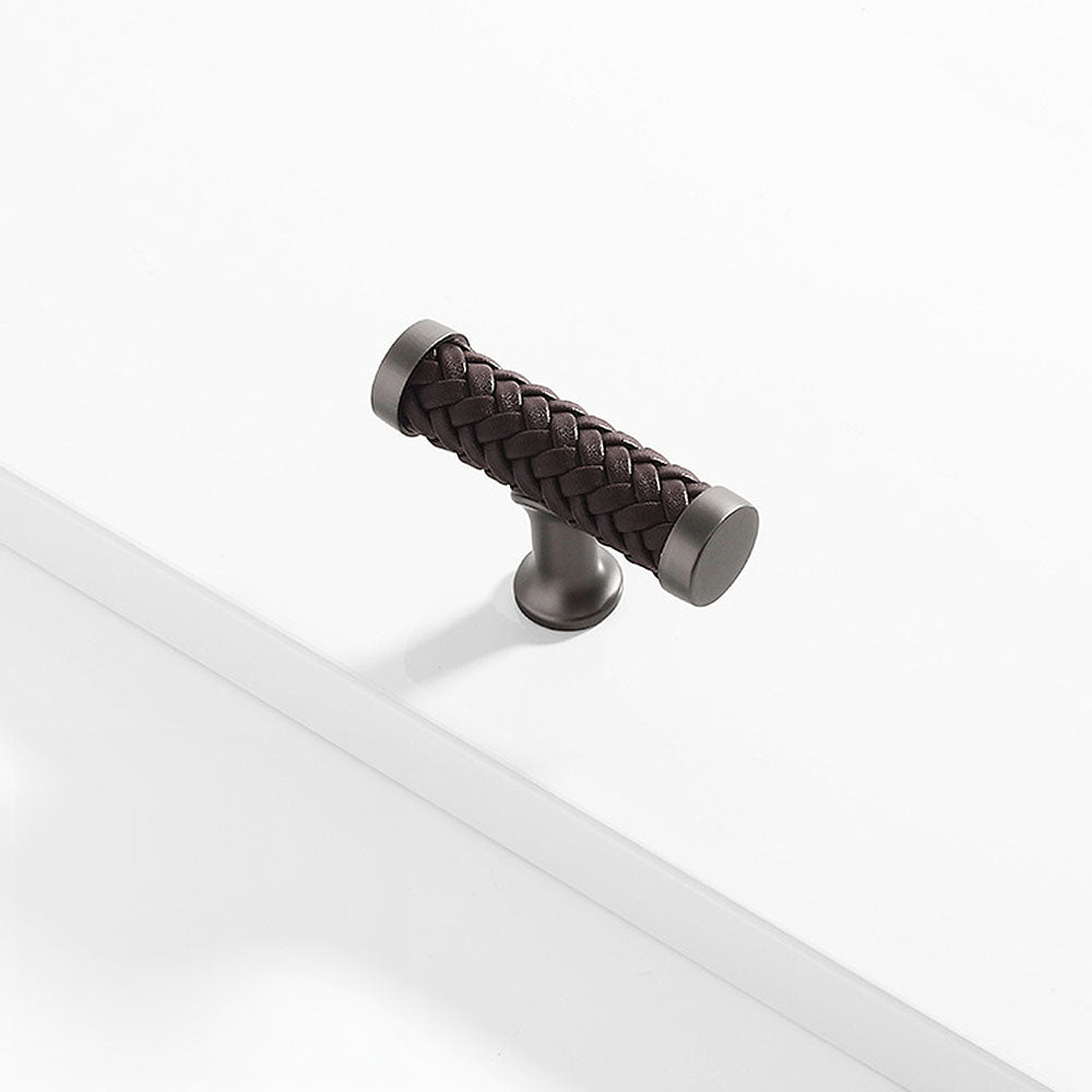 Comforsyco Fashionable Zinc Alloy Leather Drawer Cabinet Handle