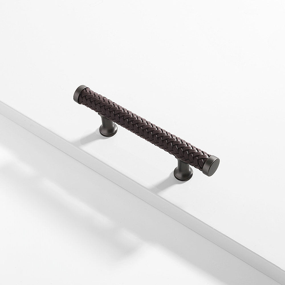 Comforsyco Fashionable Zinc Alloy Leather Drawer Cabinet Handle