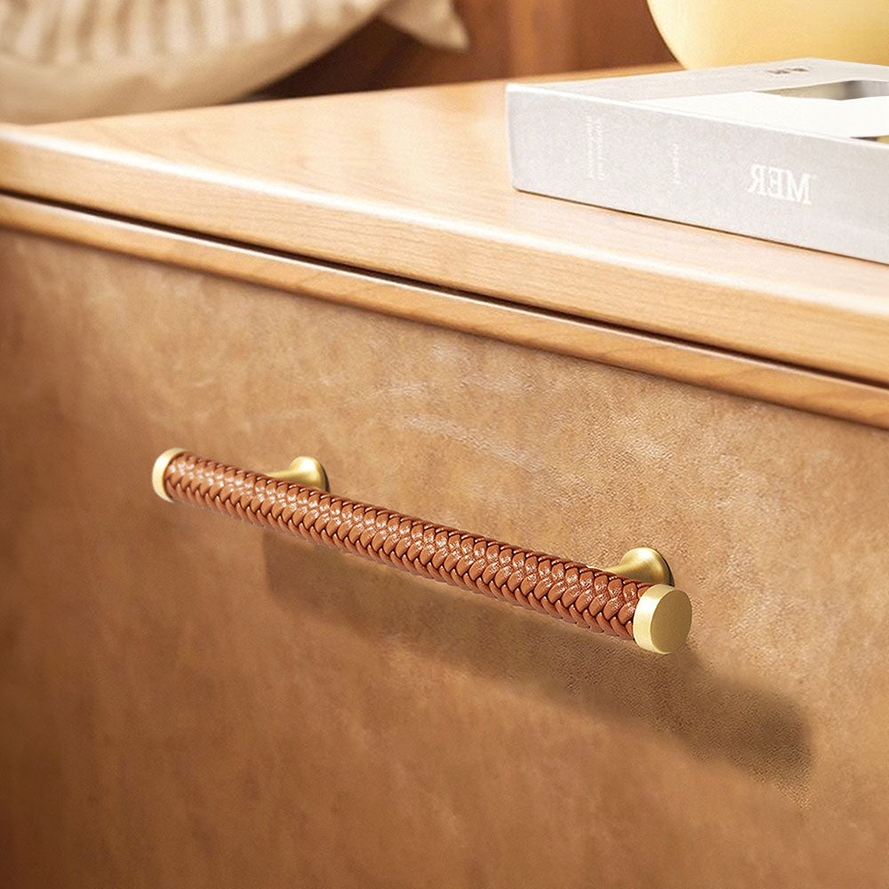 Comforsyco Fashionable Zinc Alloy Leather Drawer Cabinet Handle