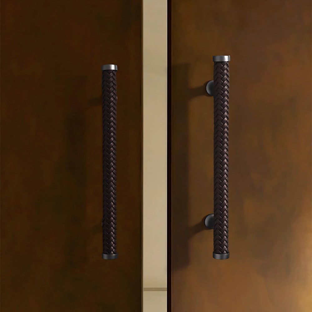 Comforsyco Fashionable Zinc Alloy Leather Drawer Cabinet Handle