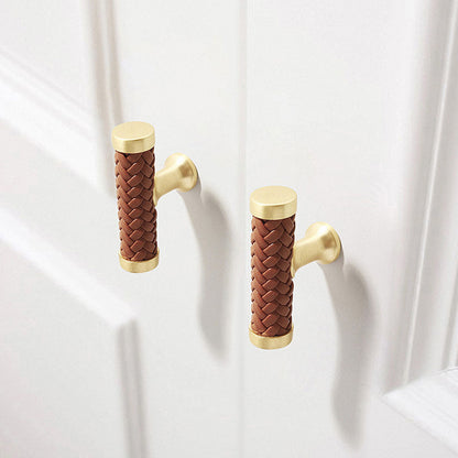 Comforsyco Fashionable Zinc Alloy Leather Drawer Cabinet Handle