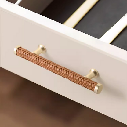 Comforsyco Fashionable Zinc Alloy Leather Drawer Cabinet Handle