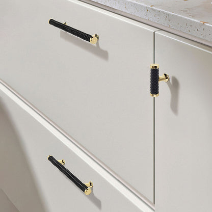 Comforsyco Fashionable Zinc Alloy Leather Drawer Cabinet Handle