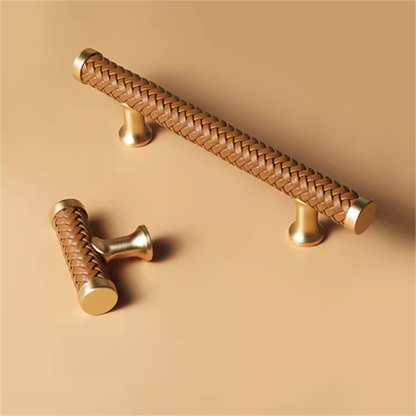 Comforsyco Fashionable Zinc Alloy Leather Drawer Cabinet Handle