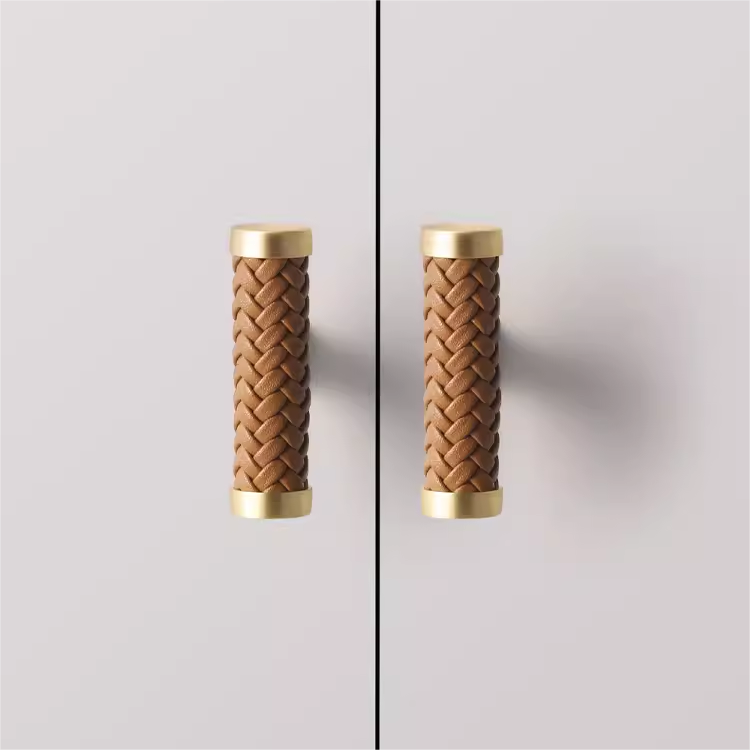 Comforsyco Fashionable Zinc Alloy Leather Drawer Cabinet Handle
