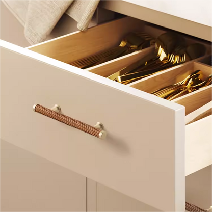 Comforsyco Fashionable Zinc Alloy Leather Drawer Cabinet Handle