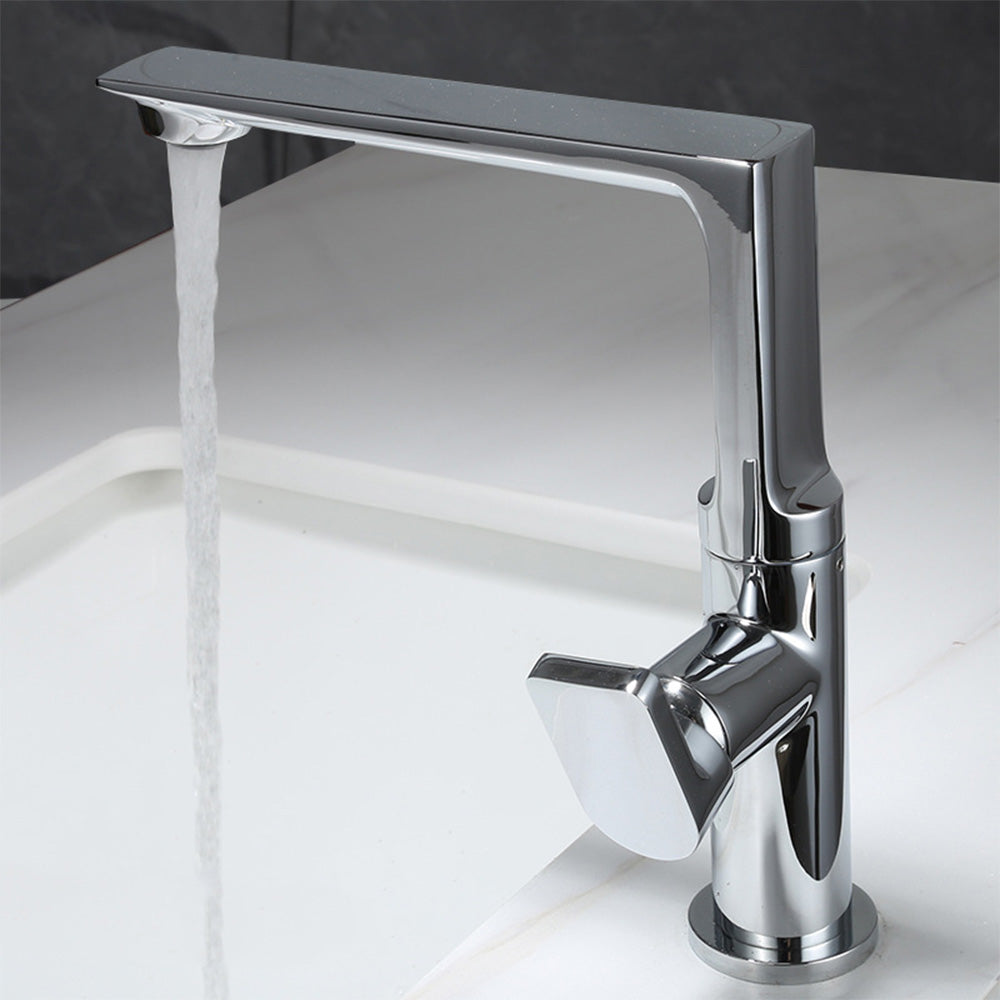 Ferron Modern Waterfall Single-Hole Bathroom Sink Faucet with 360° Swivel Spout