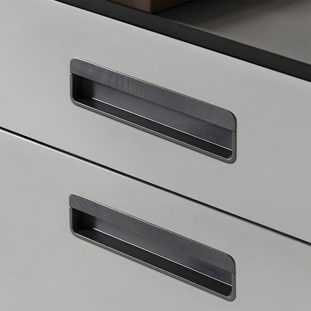 Comforsyco Flush Recessed Sliding Door Handles, Zinc Alloy Concealed Pulls