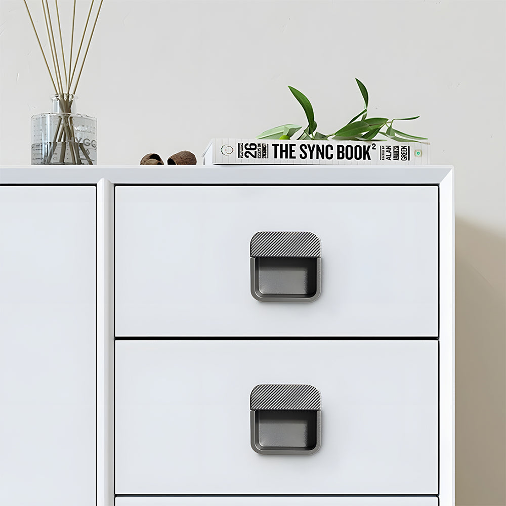 Comforsyco Flush Recessed Sliding Door Handles, Zinc Alloy Concealed Pulls
