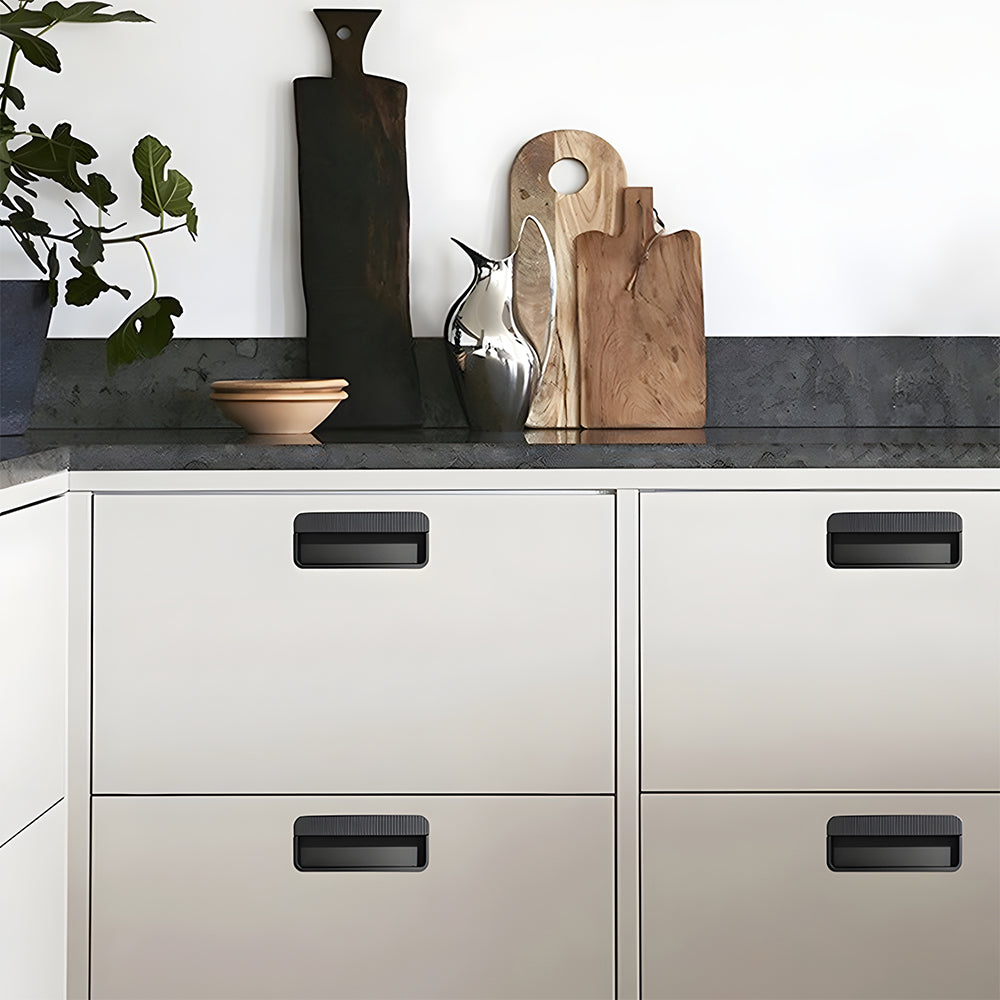 Comforsyco Flush Recessed Sliding Door Handles, Zinc Alloy Concealed Pulls
