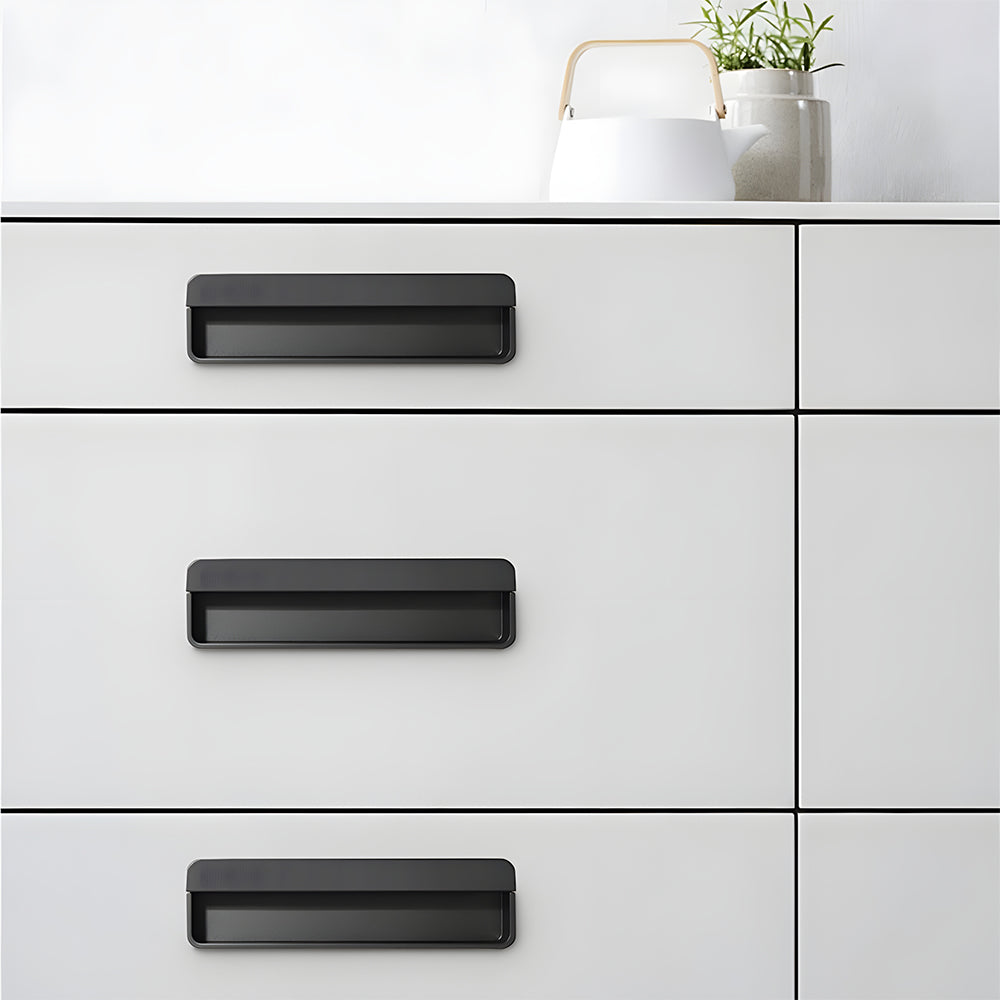 Comforsyco Flush Recessed Sliding Door Handles, Zinc Alloy Concealed Pulls