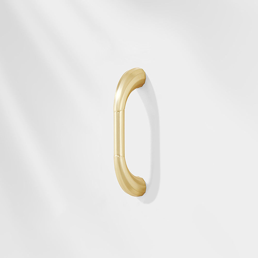 Comforsyco Fluted Arched Cabinet Pulls and Round Knobs, Gold / Gray