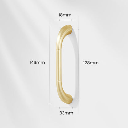 Comforsyco Fluted Arched Cabinet Pulls and Round Knobs, Gold / Gray