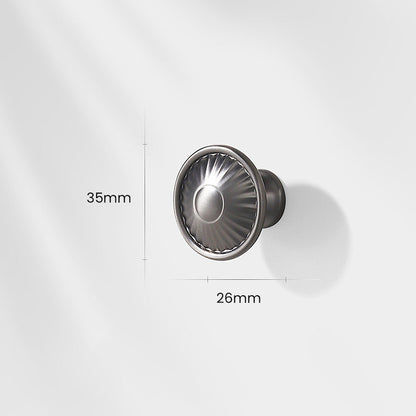 Comforsyco Fluted Arched Cabinet Pulls and Round Knobs, Gold / Gray