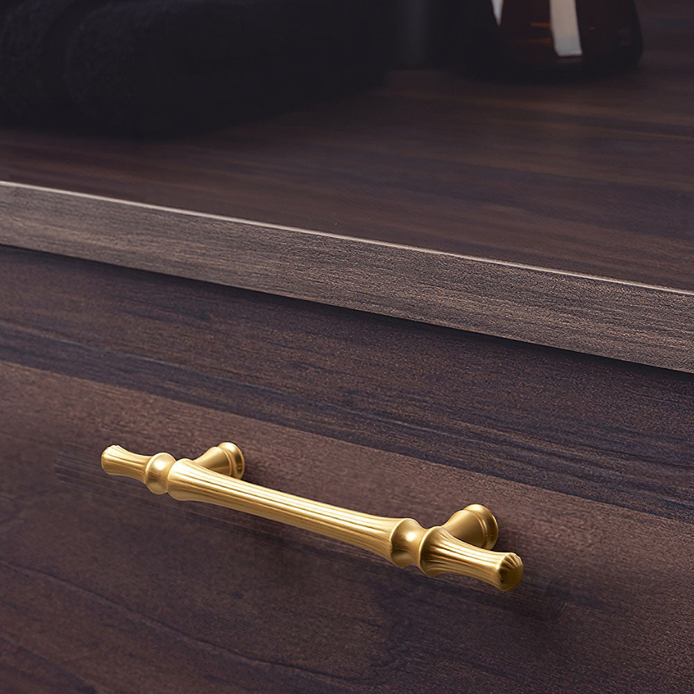 Comforsyco Fluted Gold Cabinet Handles and Knobs