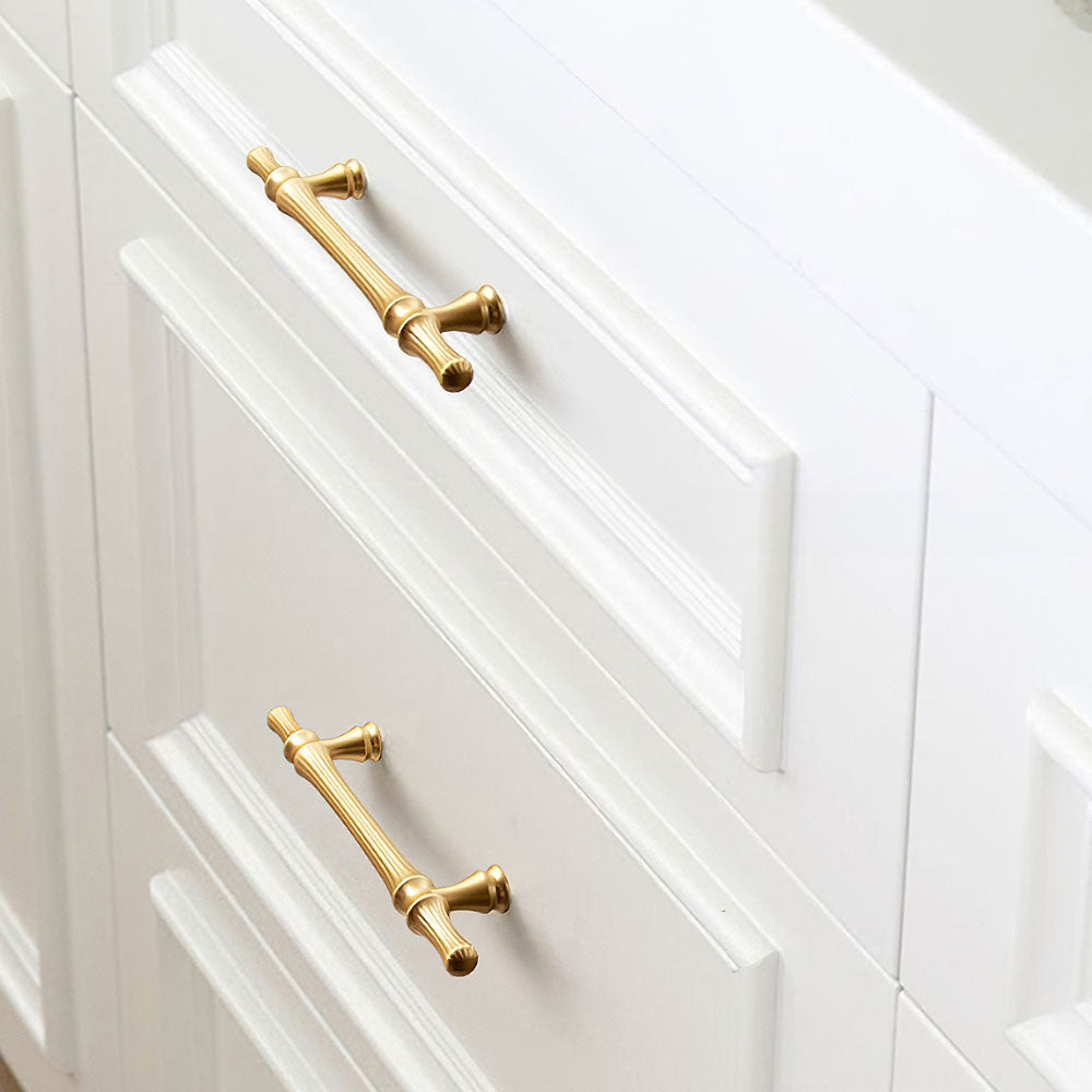 Comforsyco Fluted Gold Cabinet Handles and Knobs