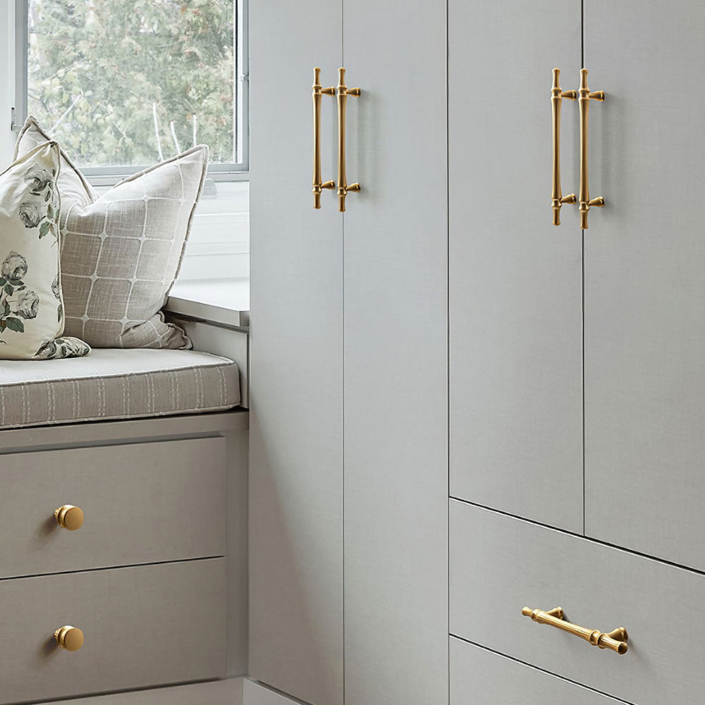 Comforsyco Fluted Gold Cabinet Handles and Knobs