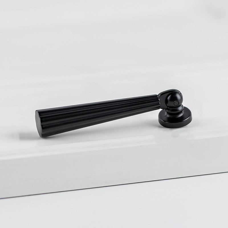 Black fluted pendant drop pull, pictured in one view with its construction and finish visible