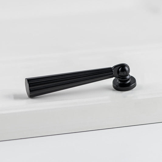Black fluted pendant drop pull, pictured in one view with its construction and finish visible