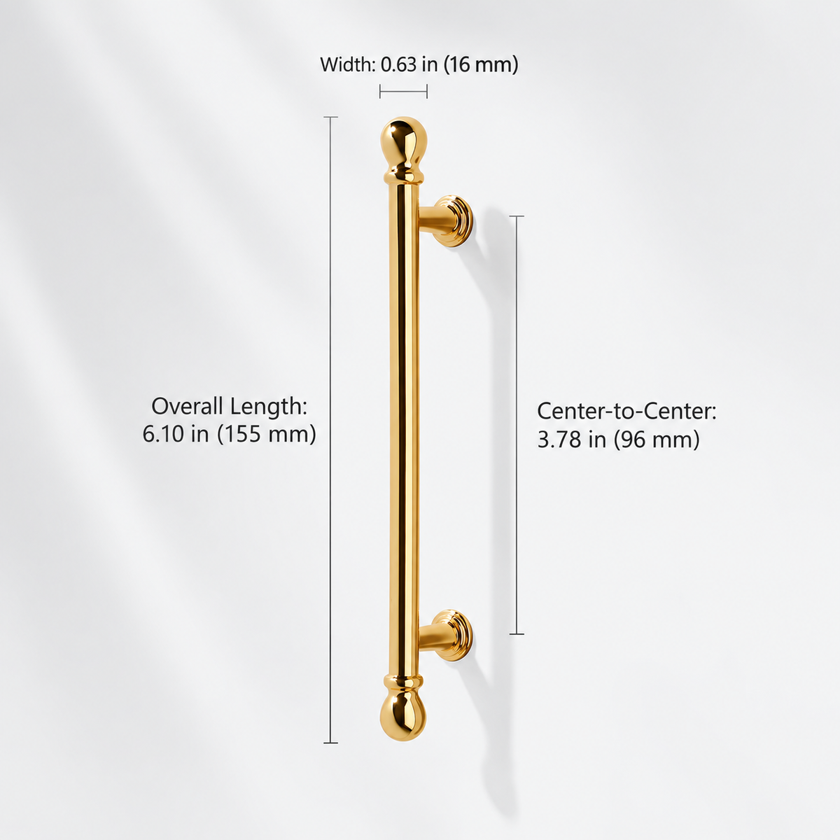 French Gold Ball-End Cabinet Pulls and Knobs for Kitchens