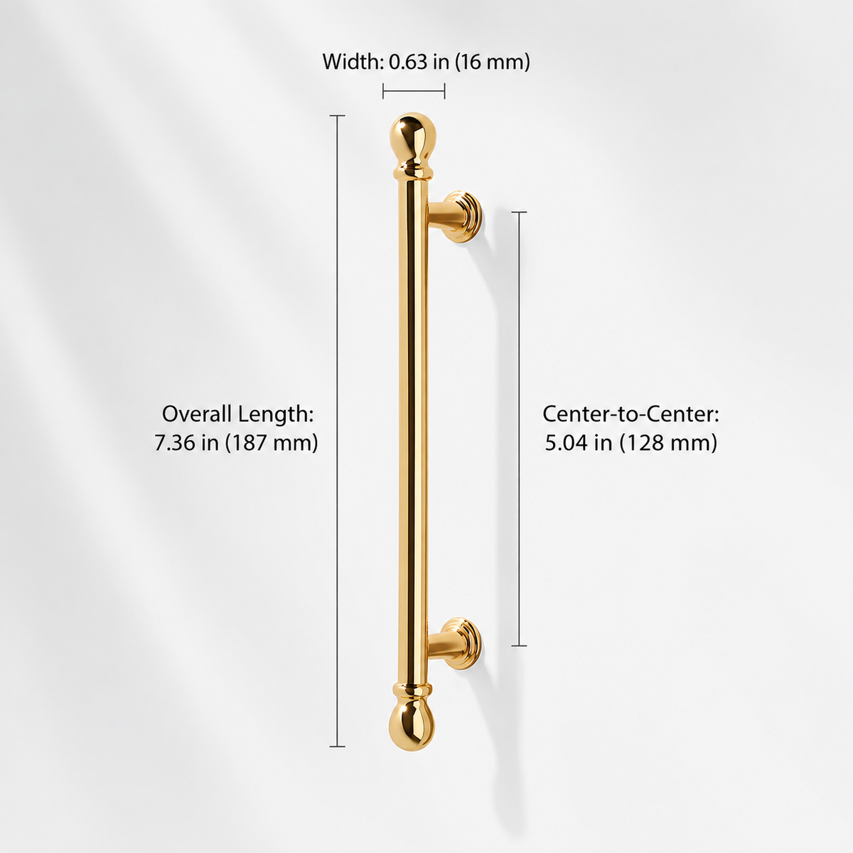 French Gold Ball-End Cabinet Pulls and Knobs for Kitchens