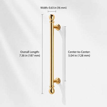 French Gold Ball-End Cabinet Pulls and Knobs for Kitchens