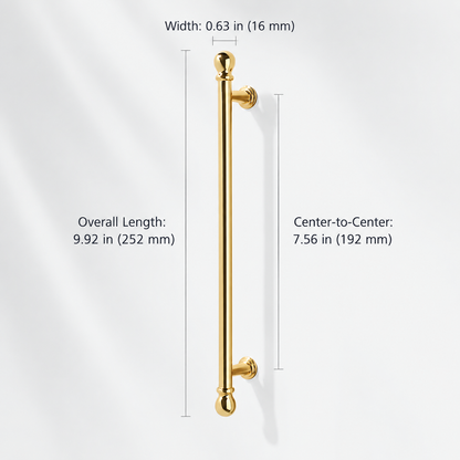 French Gold Ball-End Cabinet Pulls and Knobs for Kitchens