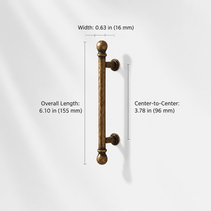 French Gold Ball-End Cabinet Pulls and Knobs for Kitchens