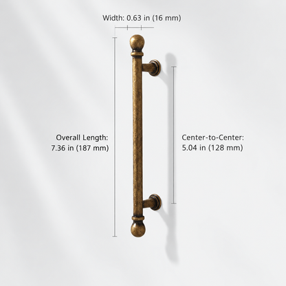 French Gold Ball-End Cabinet Pulls and Knobs for Kitchens
