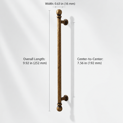 French Gold Ball-End Cabinet Pulls and Knobs for Kitchens