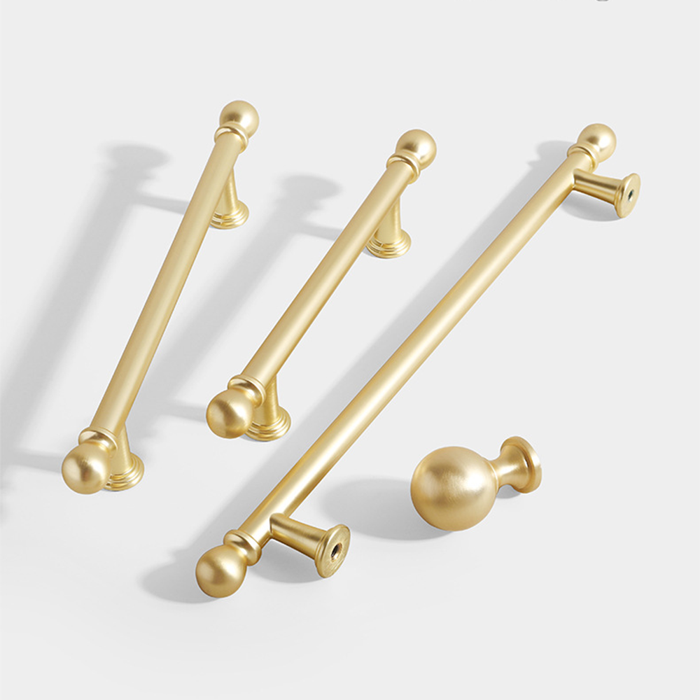 Comforsyco French Gold Ball-End Cabinet Pulls and Knobs for Kitchens
