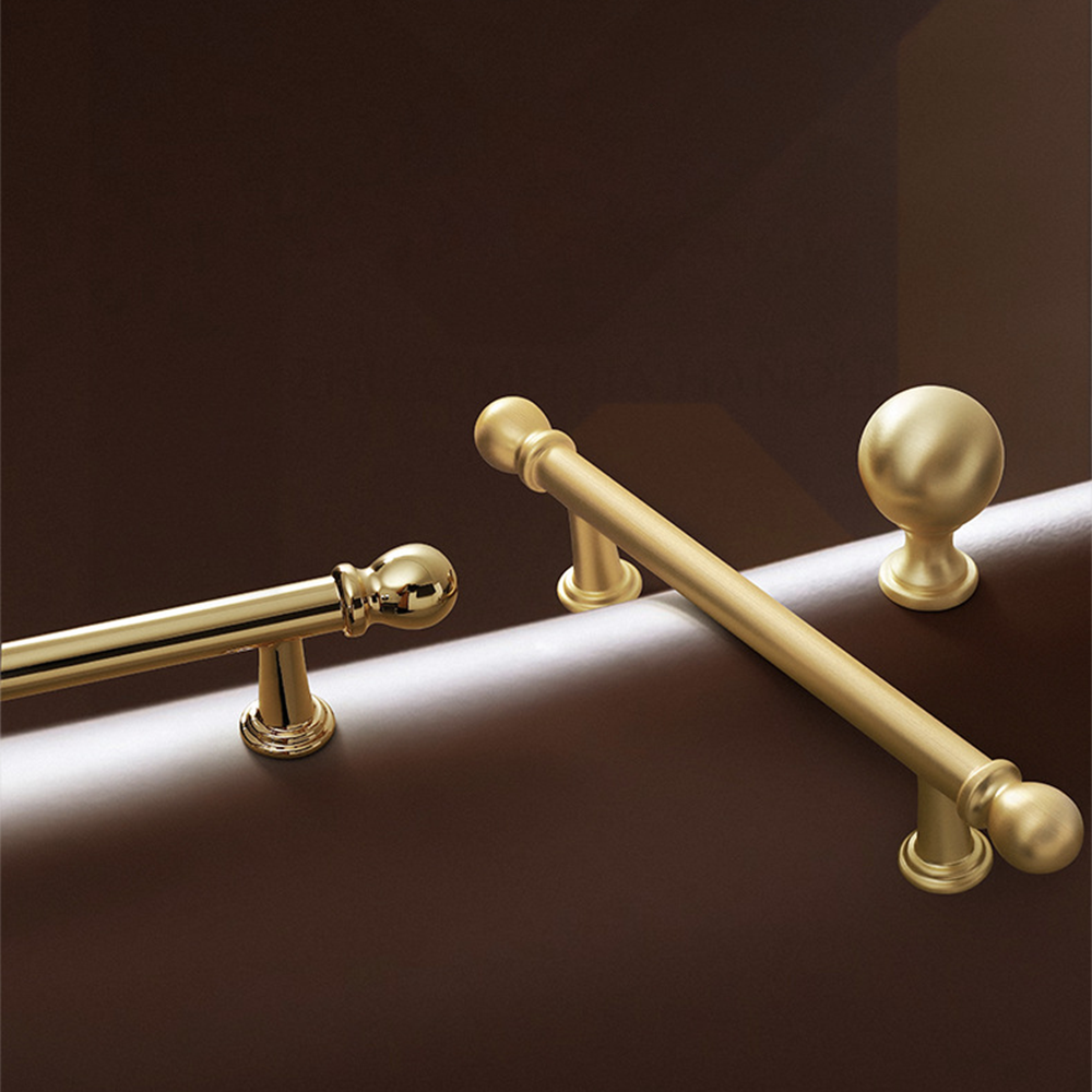Comforsyco French Gold Ball-End Cabinet Pulls and Knobs for Kitchens