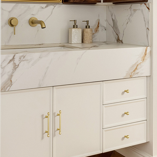 Comforsyco French Gold Ball-End Cabinet Pulls and Knobs for Kitchens