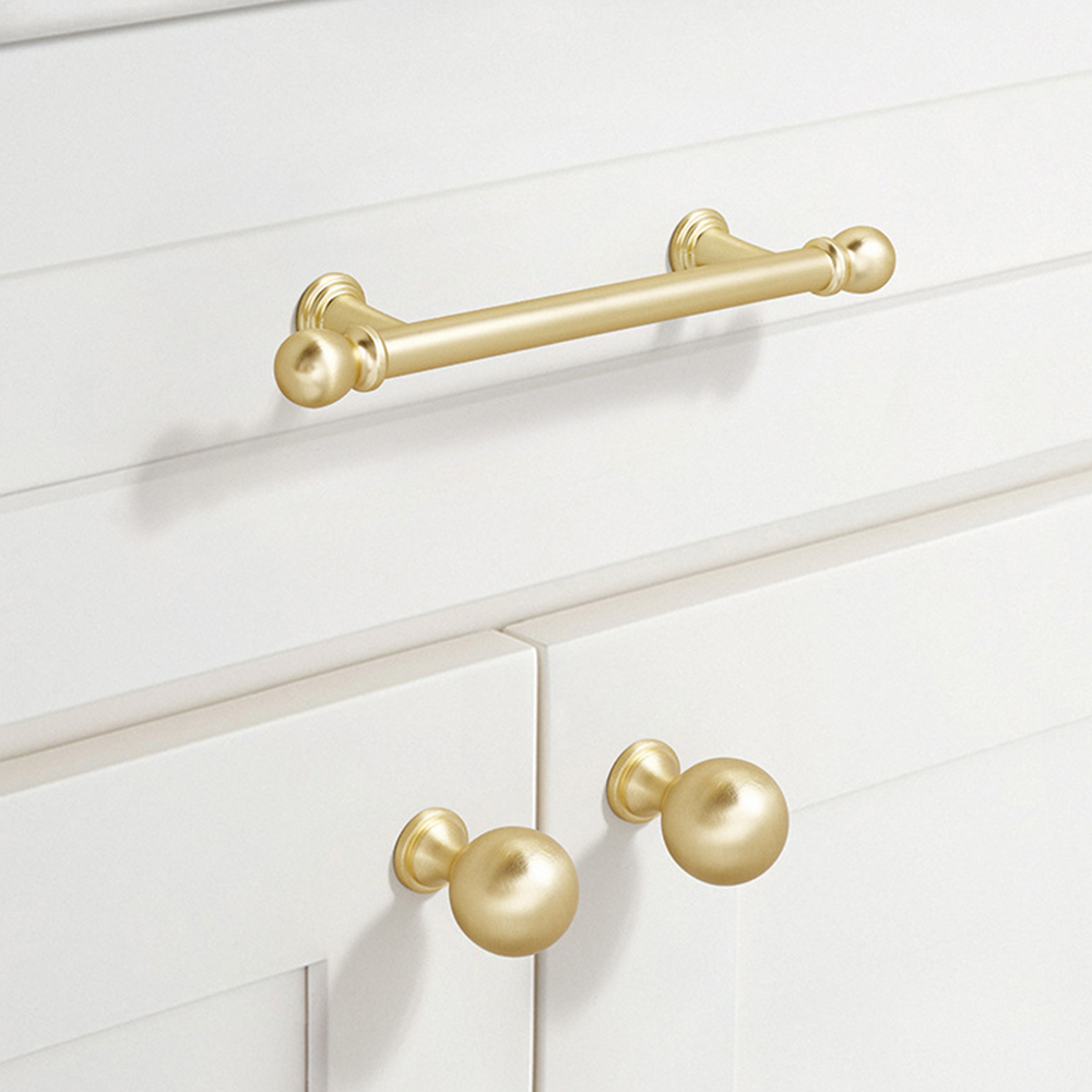 Comforsyco French Gold Ball-End Cabinet Pulls and Knobs for Kitchens