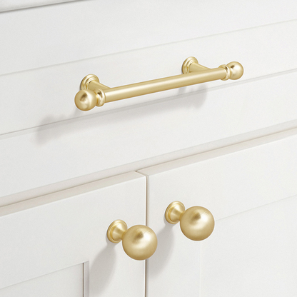 Comforsyco French Gold Ball-End Cabinet Pulls and Knobs for Kitchens