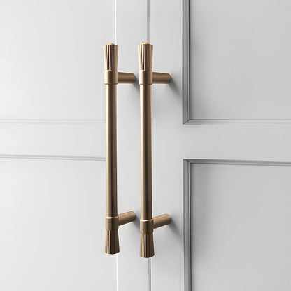 Comforsyco French Gold Ribbed Cabinet Pulls and Knobs for Wardrobes