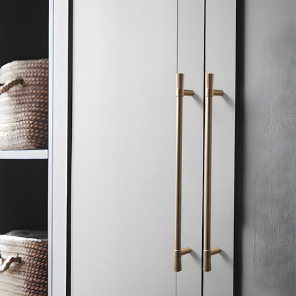 Comforsyco French Gold Ribbed Cabinet Pulls and Knobs for Wardrobes