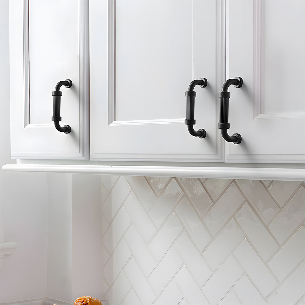 Comforsyco French Stripe Ribbed Cabinet Pulls and Drawer Handles
