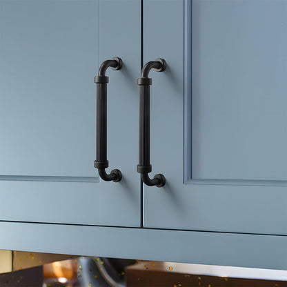 Comforsyco French Stripe Ribbed Cabinet Pulls and Drawer Handles