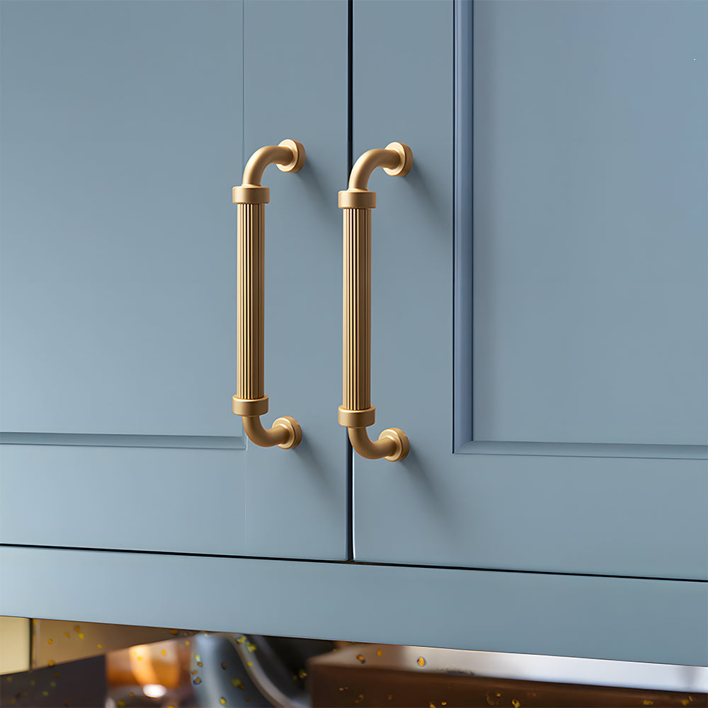 Comforsyco French Stripe Ribbed Cabinet Pulls and Drawer Handles