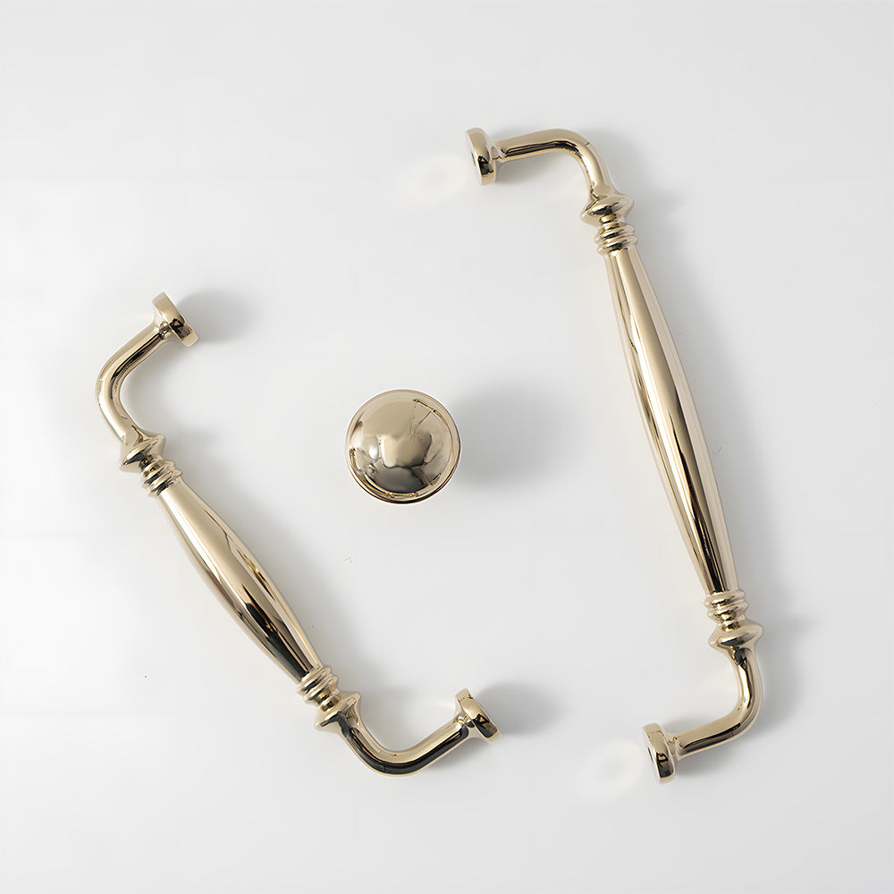 Comforsyco French Style Solid Brass Cabinet Pulls and Knobs