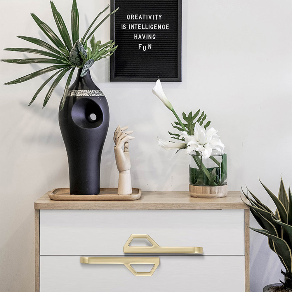 Comforsyco Geometric Flat Bar Cabinet Pulls and Drawer Handles