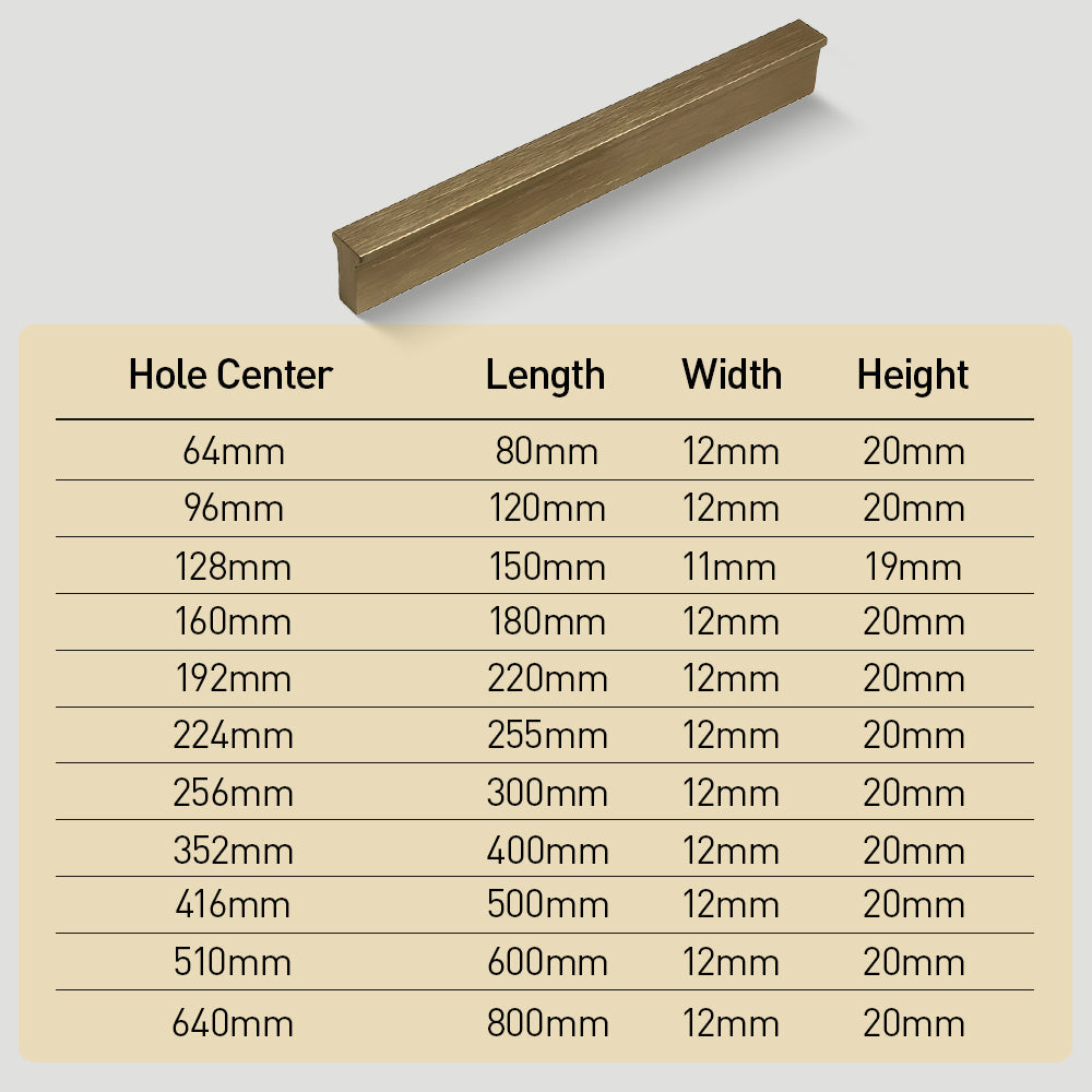 Comforsyco Gold Aluminum Edge Cabinet Handles and Drawer Pulls