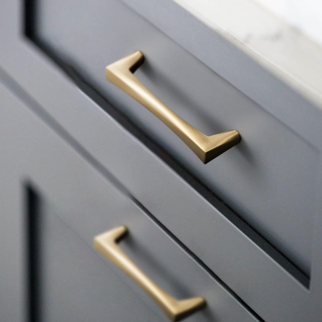 Comforsyco Gold Arched Cabinet Handles and Round Knobs